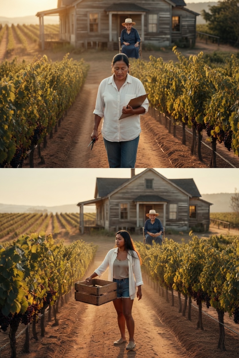 The Last Harvest at Vine Farm — opening scene